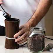 grinding coffee beans