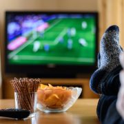 watching football on tv