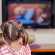 Girl watching television