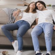 Drunk sleeping couple