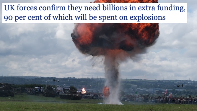 If you give us money we will blow it up, Army conf